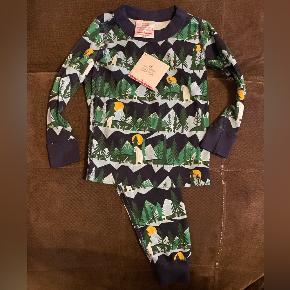 NWT Hanna Andersson Yeti Two Piece Pajama Set 18-24 months